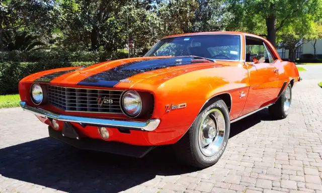 1969 z/28 302 camaro hugger orange 4 speed rpo dz z28