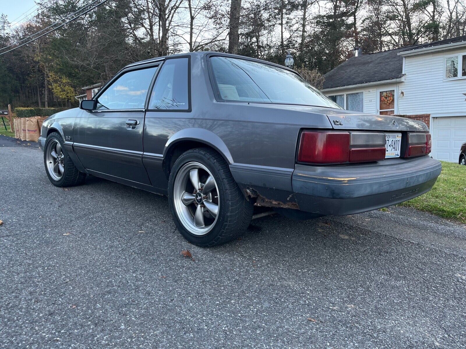 1991 ford mustang sedan grey rwd manual lx