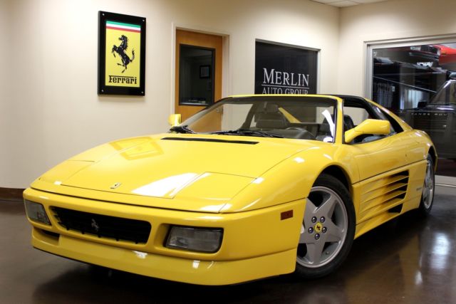 used 1992 ferrari 348 ts yellow targa 3.4l v8 dohc 16v 5-speed manual