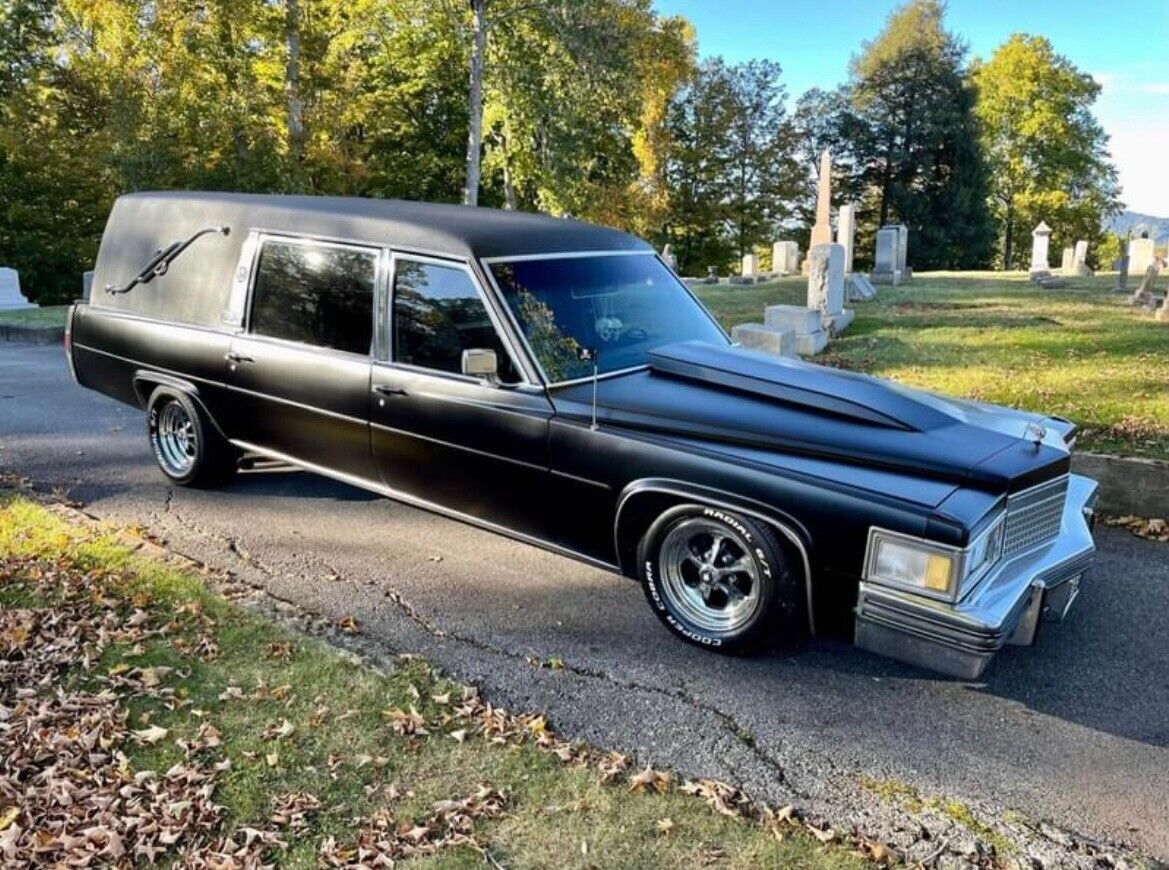 1979 cadillac fleetwood sedan black rwd automatic hearse