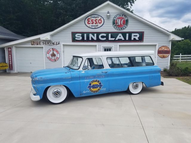 bagged 1964 suburban on 22" steelies c10 chevrolet rat rod hot patina ratrod gmc