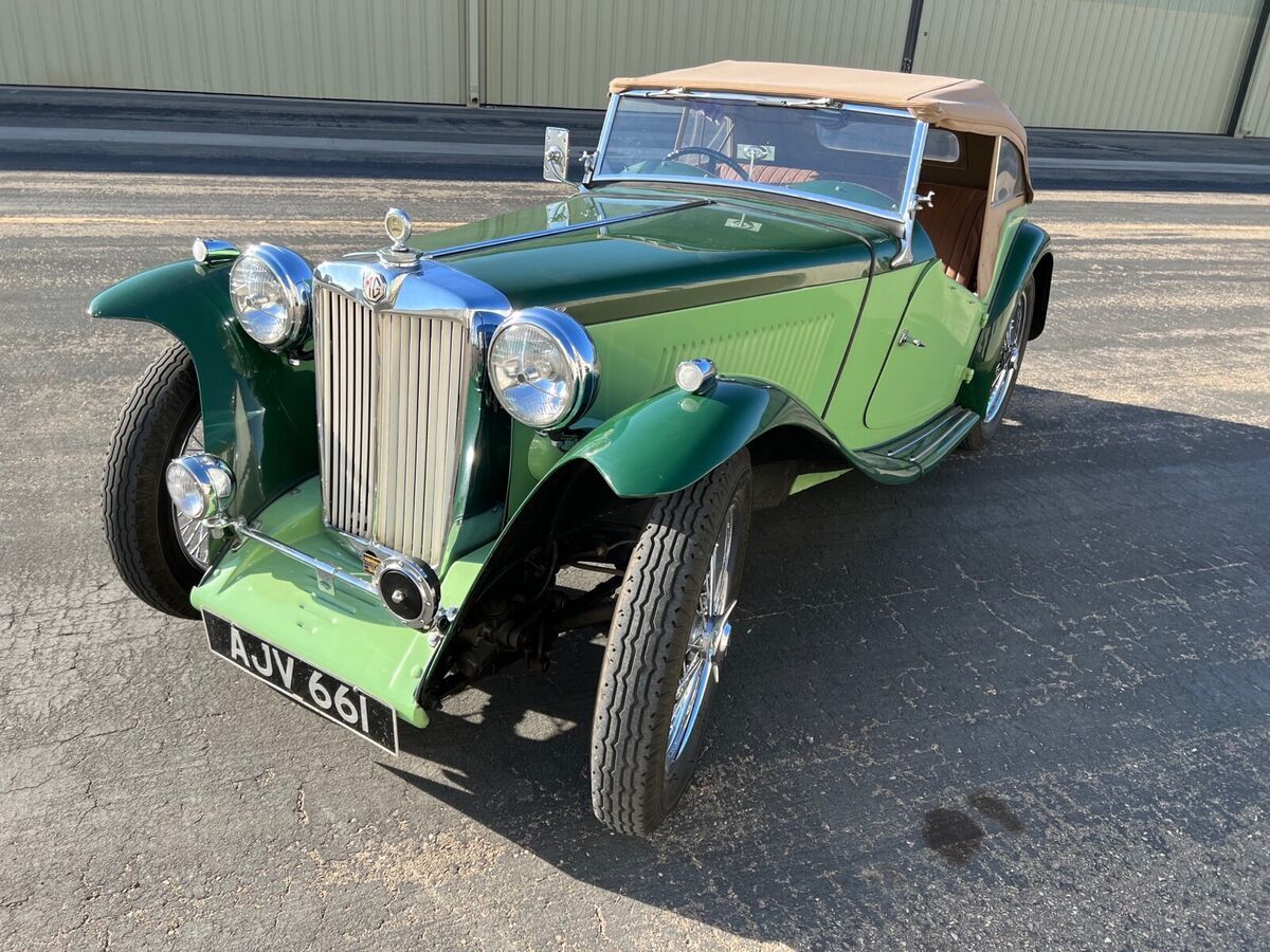 1948 mg tc roadster convertible green rwd manual roadster