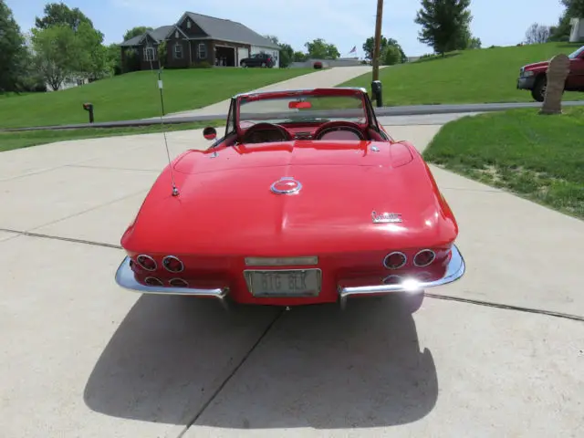 67 corvette convertible red big block tri-power ac full power 4 speed frame off!