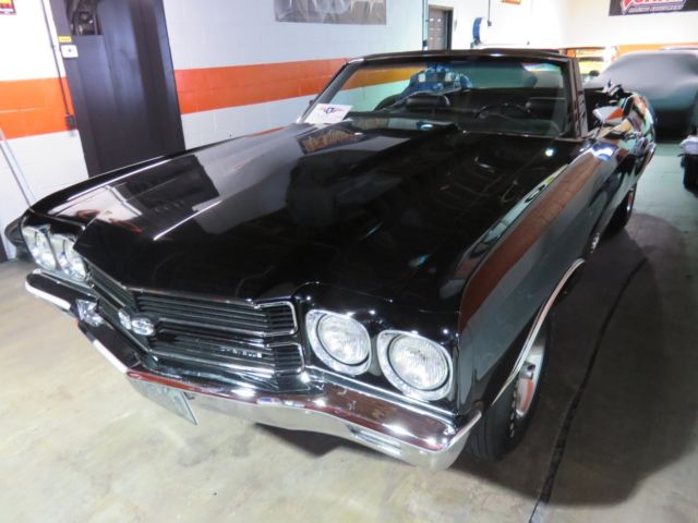frame/off nut & bolt restored triple black 70 chevelle ss454 4 speed convertible
