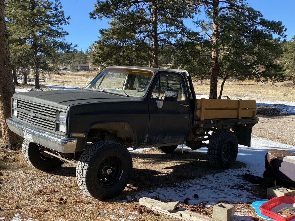 1983 chevrolet k20 pickup black 4wd manual scottsdale