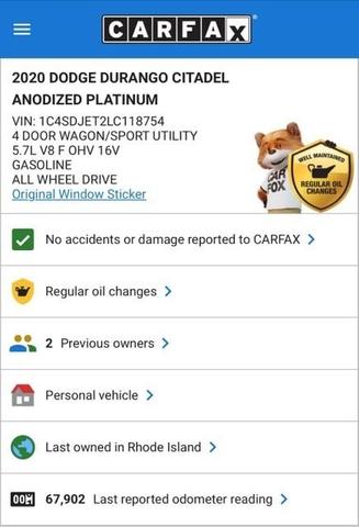 2020 dodge durango citadel