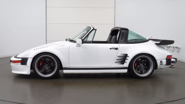 1975 porsche 911 targa white over black wide body slant nose conversion