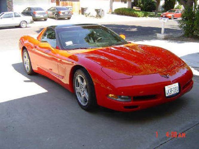 1999 corvette- torch red- 6 speed 80k in modesto, ca