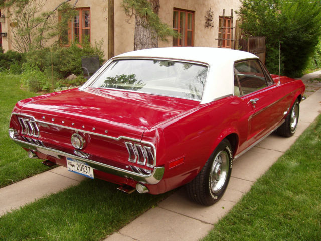 beautiful red 1968 mustang hardtop 289 (2-owner, original denver car, no rust)
