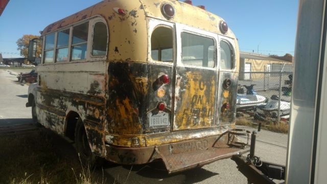 1954 chevrolet 3800 3 window short school bus. yes i said shorty school bus kool
