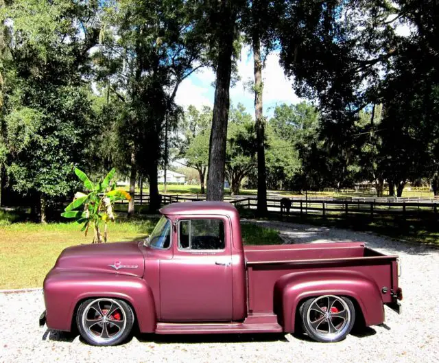 1956 ford f100 pro touring pick-up stanced not bagged swb not big window video