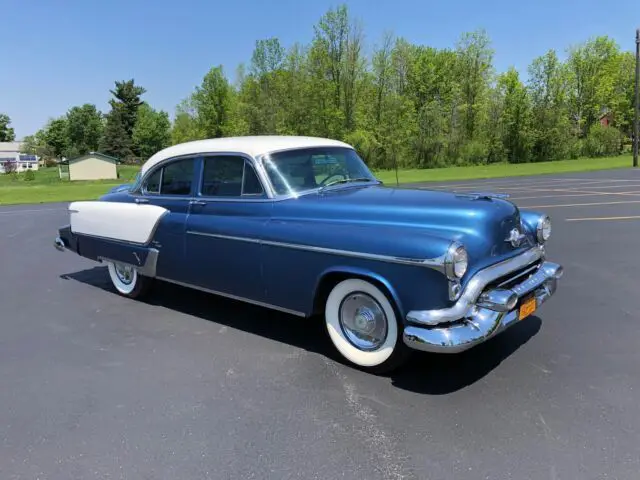 1953 oldsmobile 98 sedan blue rwd automatic