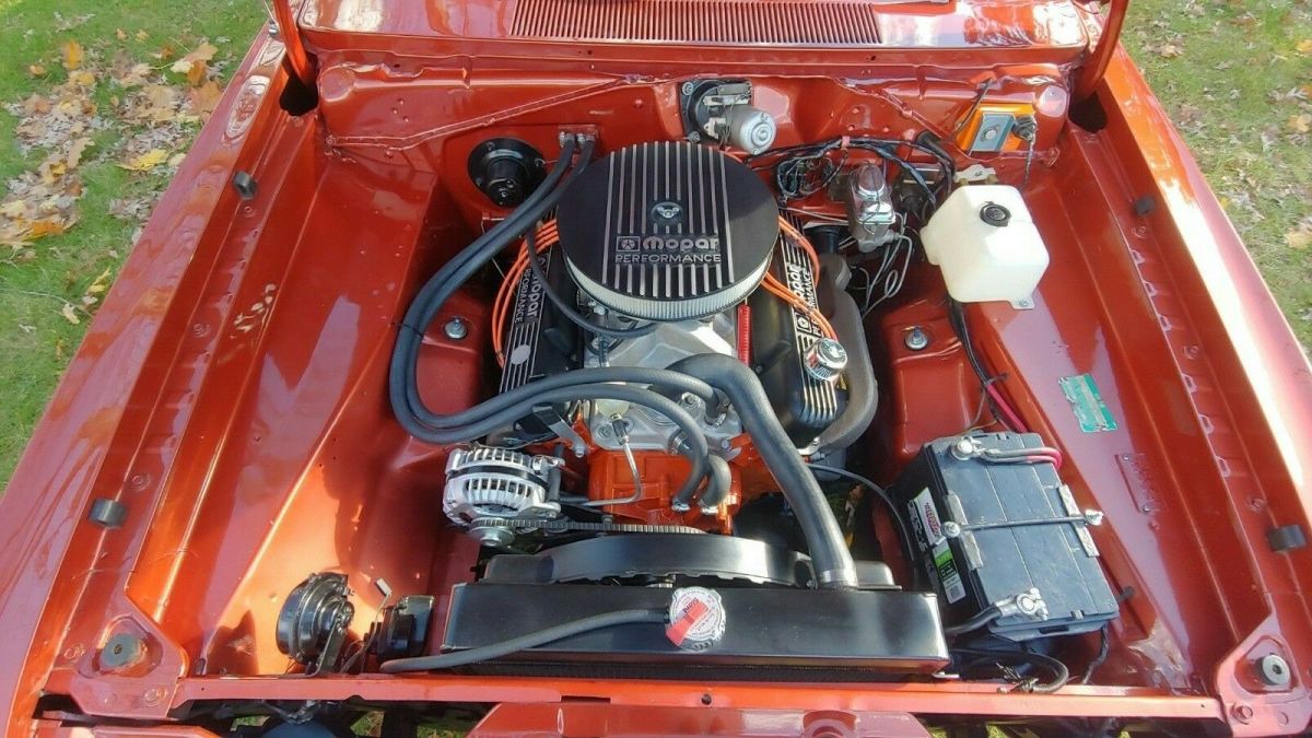 1970 plymouth duster 340 matching h code burnt orange/black bucket seat console