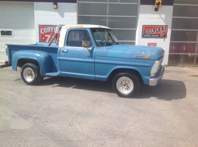 1969 ford f100 shortbox v8 1/2 ton running driving hot rod rat rod 68 67 66 70