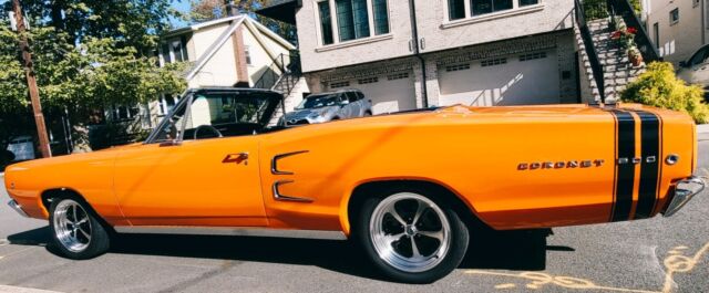 1968 dodge coronet 500 convertible orange rwd manual black