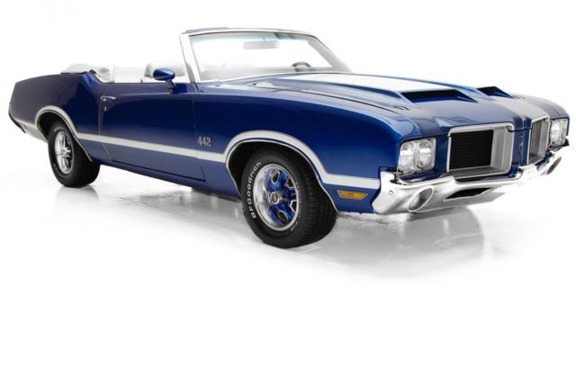 1971 oldsmobile 442 convertible blue, 455, ac automatic convertible