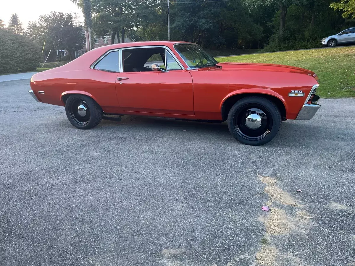 1972 chevrolet nova orange rwd automatic coupe