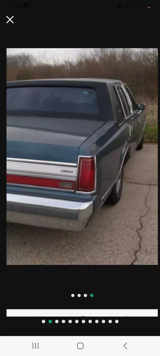 1988 lincoln town car sedan blue signature