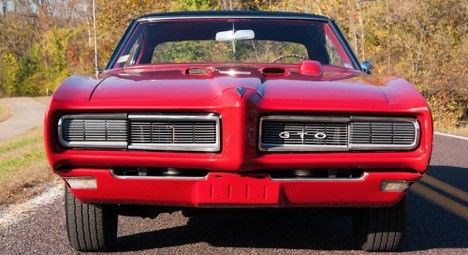 1968 pontiac gto red on red, black top automatic 72750 miles