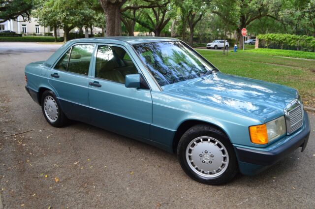 1991 190e, 56k mi recent ac and suspension service rare beryll blue exc, no rust