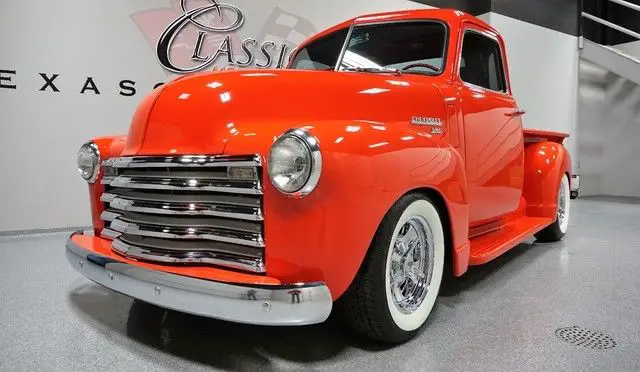1950 red 5 window!streetrod, vintage a/c, custom, restored, texas!!