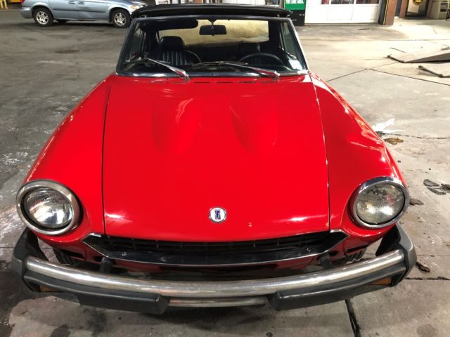 1975 fiat spider stick,convertible parked for 23 years in a heated garage.red!