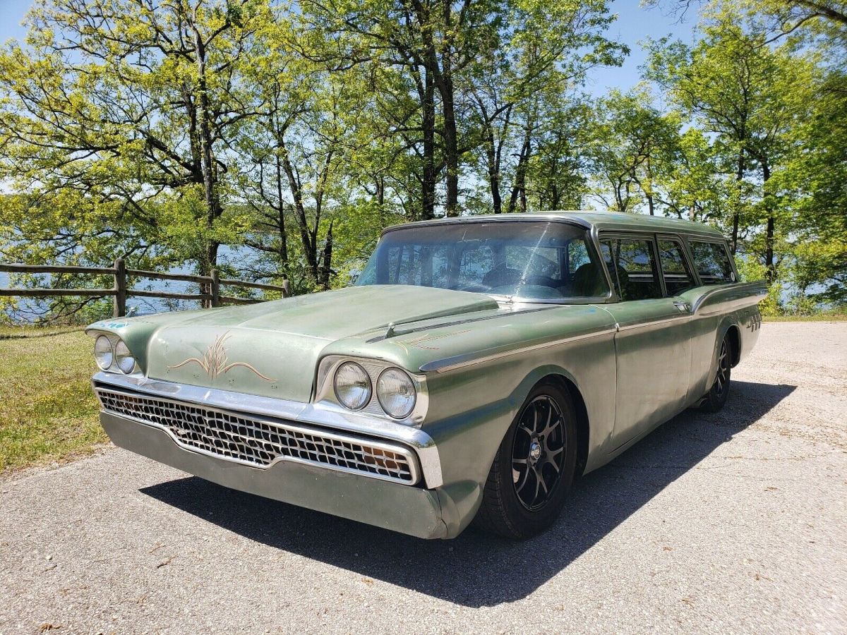 1959 ford ranch wagon patina green rwd automatic 2dr