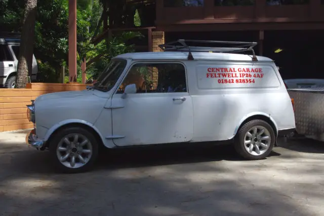 1972 austin mini cooper clubman van commercial 1275 with trailer
