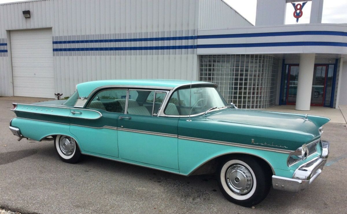 1957 mercury montclair 4 dr hardtop two-tone green new mexico car great driver