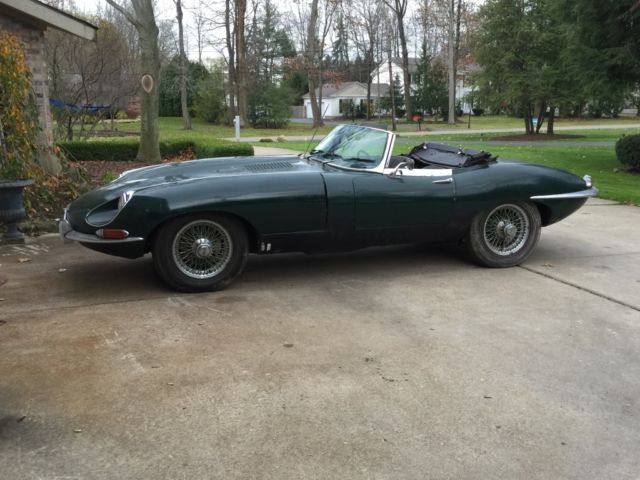 jaguar e type 1968 1.5 roadster, british racing green, matching numbers!!!