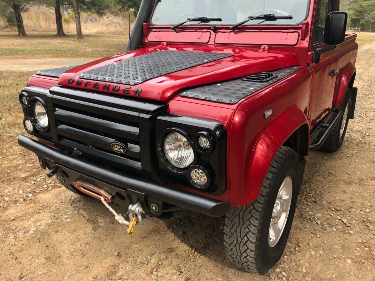1990 land rover defender 90 - pick up truck - 200tdi - red tonka truck - 4x4