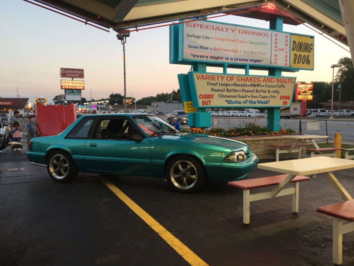1992 ford mustang lx notchback coupe rare calypso green no reserve!!