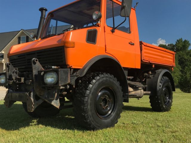 mercedes benz unimog 424 3 way tipper truck, 4x4 (ga title)