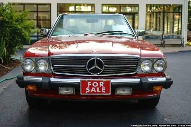 signal red mercedes-benz 560sl at alphacars of acton