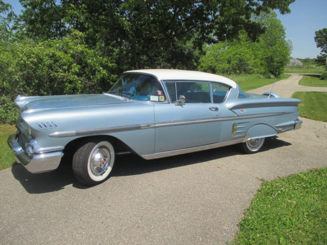 1958 chevrolet chevy impala 2 door 348 v8 2 speed automatic coupe blue