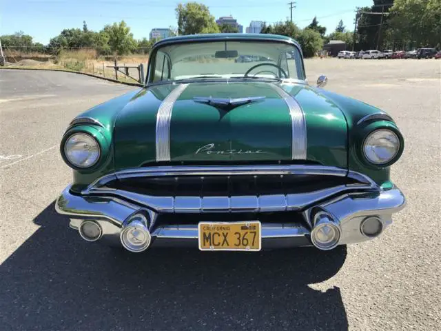 1956 pontiac chieftan 82,350 miles green/white v8 automatic