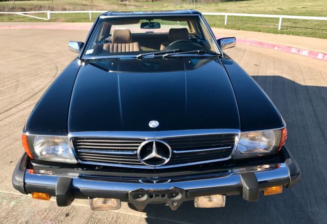 1985 mercedes-benz 380sl convertible black on palomino- 45k original miles