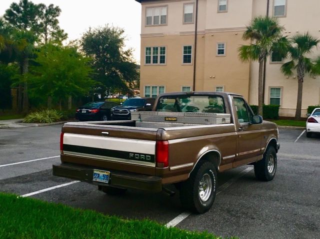1992 ford f150: 4x4, manual 5-spd, 4.9l, swb brown beast of an f-150 w. 4wd!