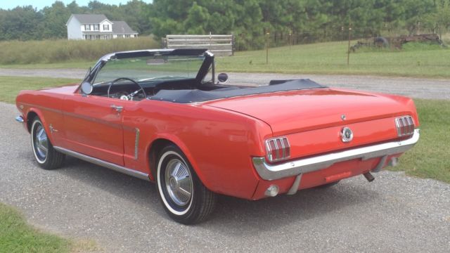 1964.5 ford mustang convertible. very original 260 car manual trans. red black