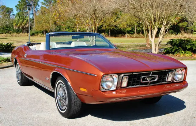 1973 ford mustang convertible 302 v8 auto one owner! window sticker! factory air