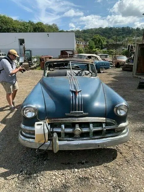 1950 pontiac chieftan convertible silver streak barn find patina