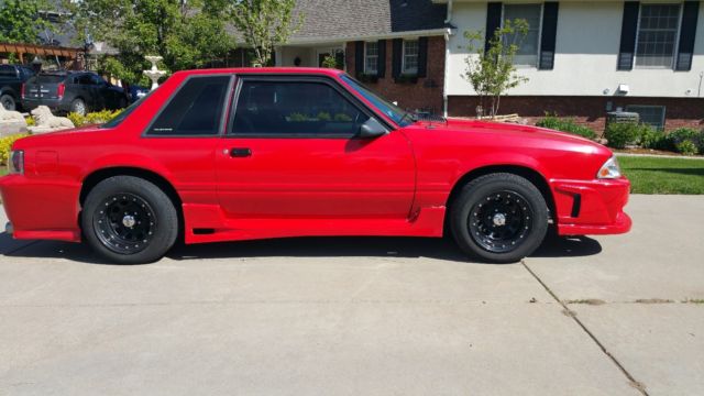 rebuilt 1989 ford mustang hot rod, red