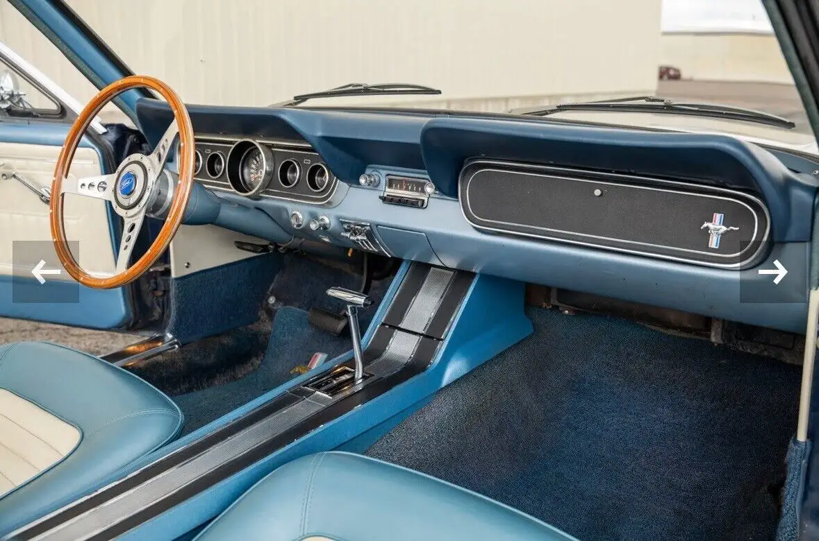 1966 ford mustang blue rwd automatic convertible