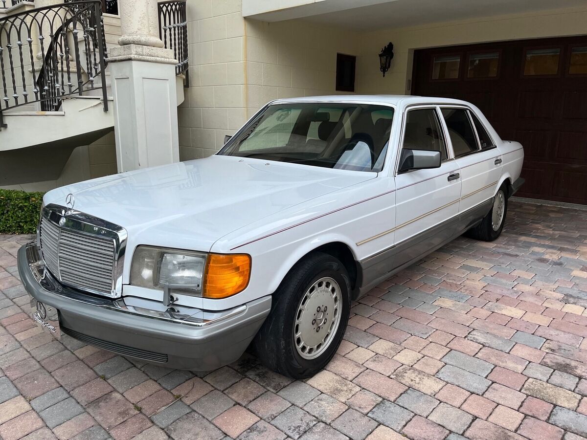 1988 mercedes-benz 300-series sedan white rwd automatic sel