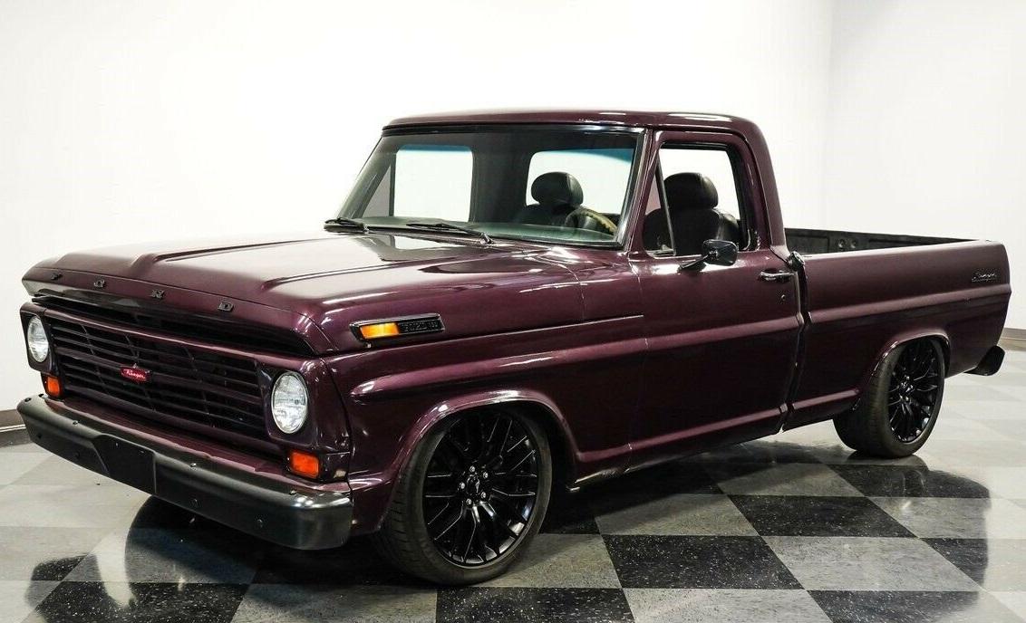1969 ford f-100 restomod ranger black cherry paint slick and mean look