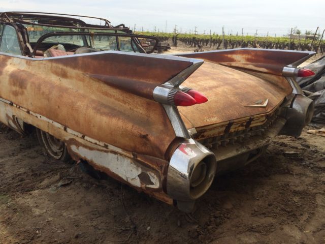 1959 cadillac convertible series 62, elvis, rat rod, hot rod, huge fins, project