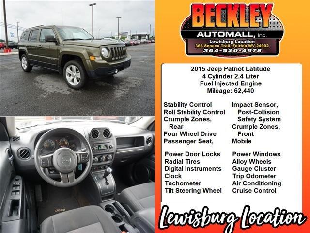 used 2015 jeep patriot 4wd latitude beckley, wv 25801 for sale in beckley, west virginia