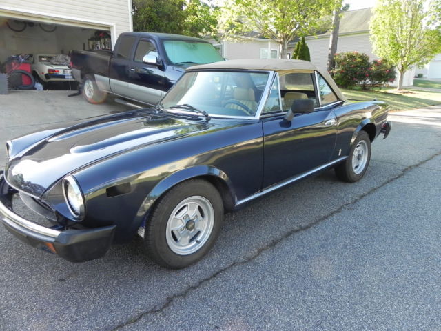 1980 fiat spider convertible with high quality metallic blue paint, no reserve