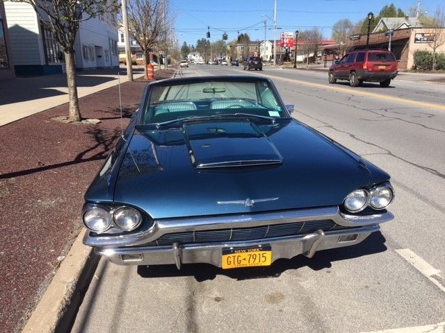 1965 thunderbird convertible--caspian blue w/silver mink interior