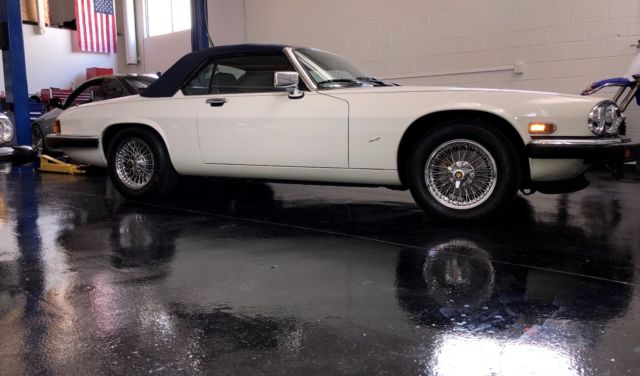 1990 jaguar xj-s convertible original owner 35k documented miles glacier white!!